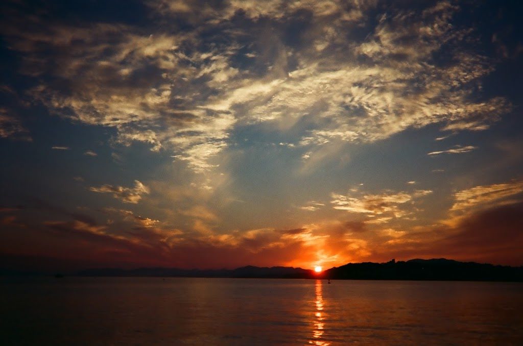 用菲林相機拍下的宍道湖日落